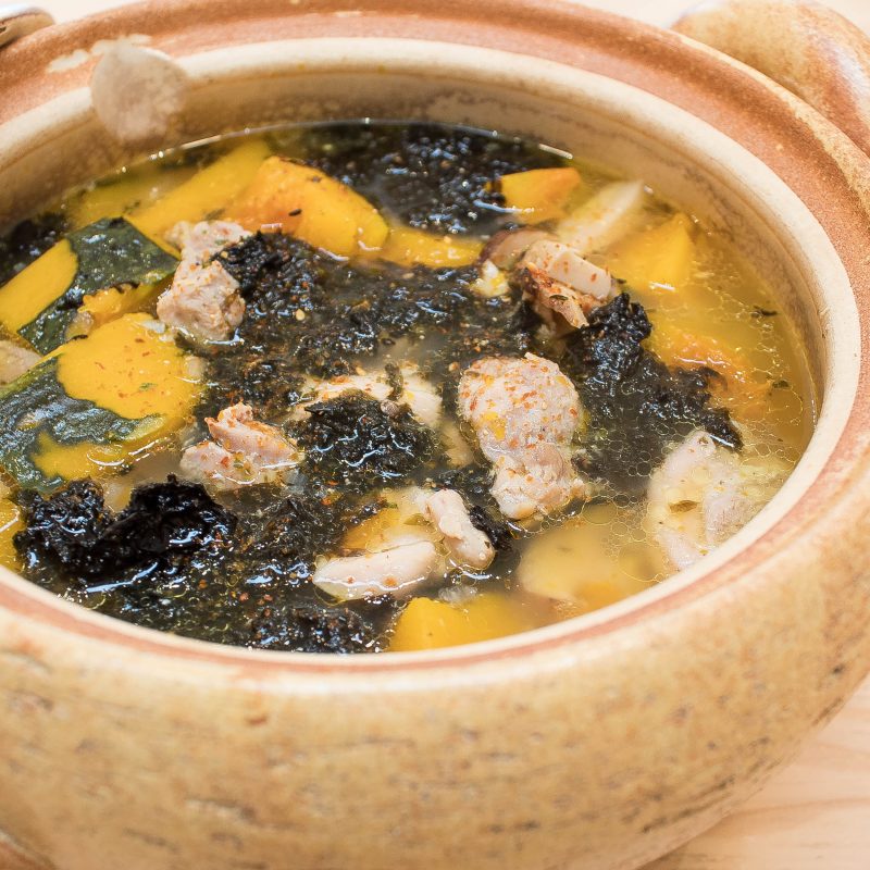 Chicken, Kabocha & Mochi Mugi Stew in ShioKoji Broth Happy Donabe Life