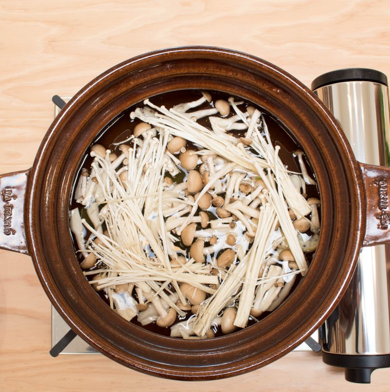 Mushroom & Mizuna Hot Pot Happy Donabe Life
