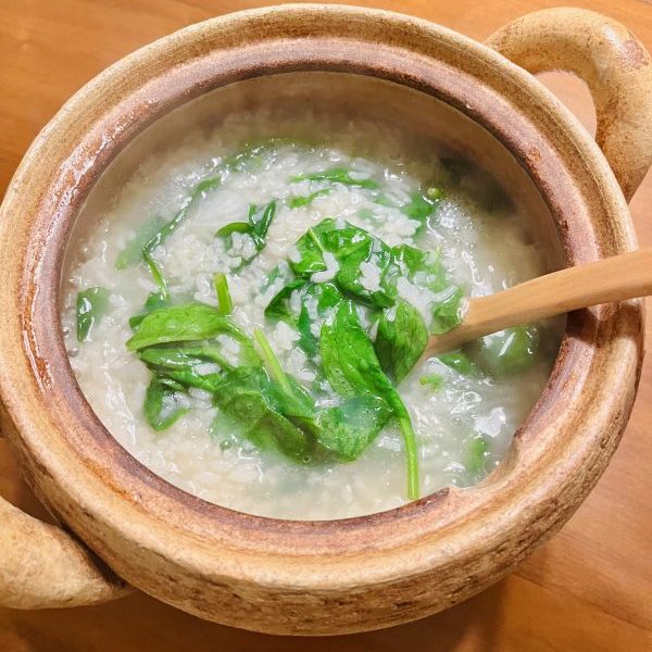 Spinach and Daikon Porridge – Happy Donabe Life
