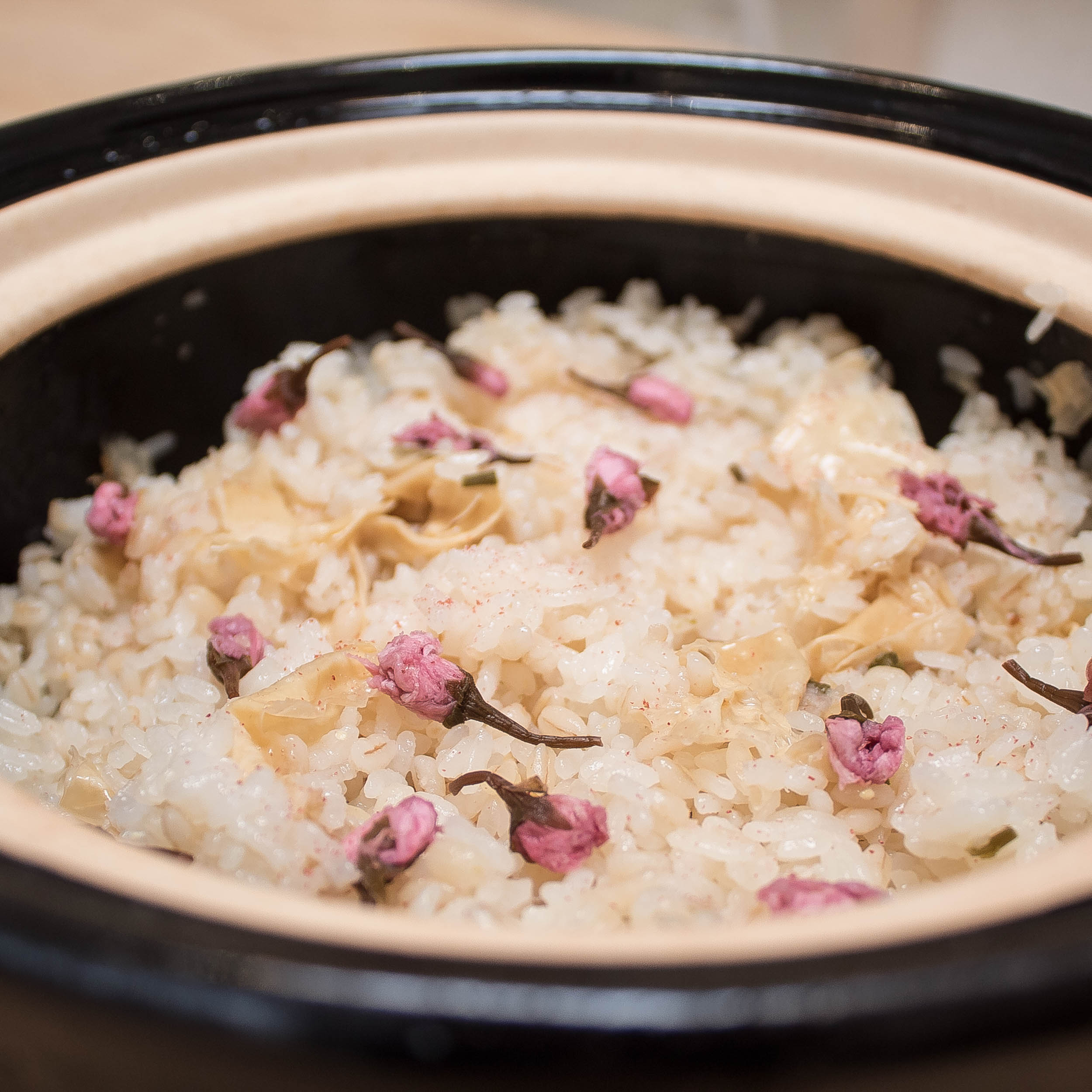 Cherry Blossom & Tofu Skin Rice Happy Donabe Life