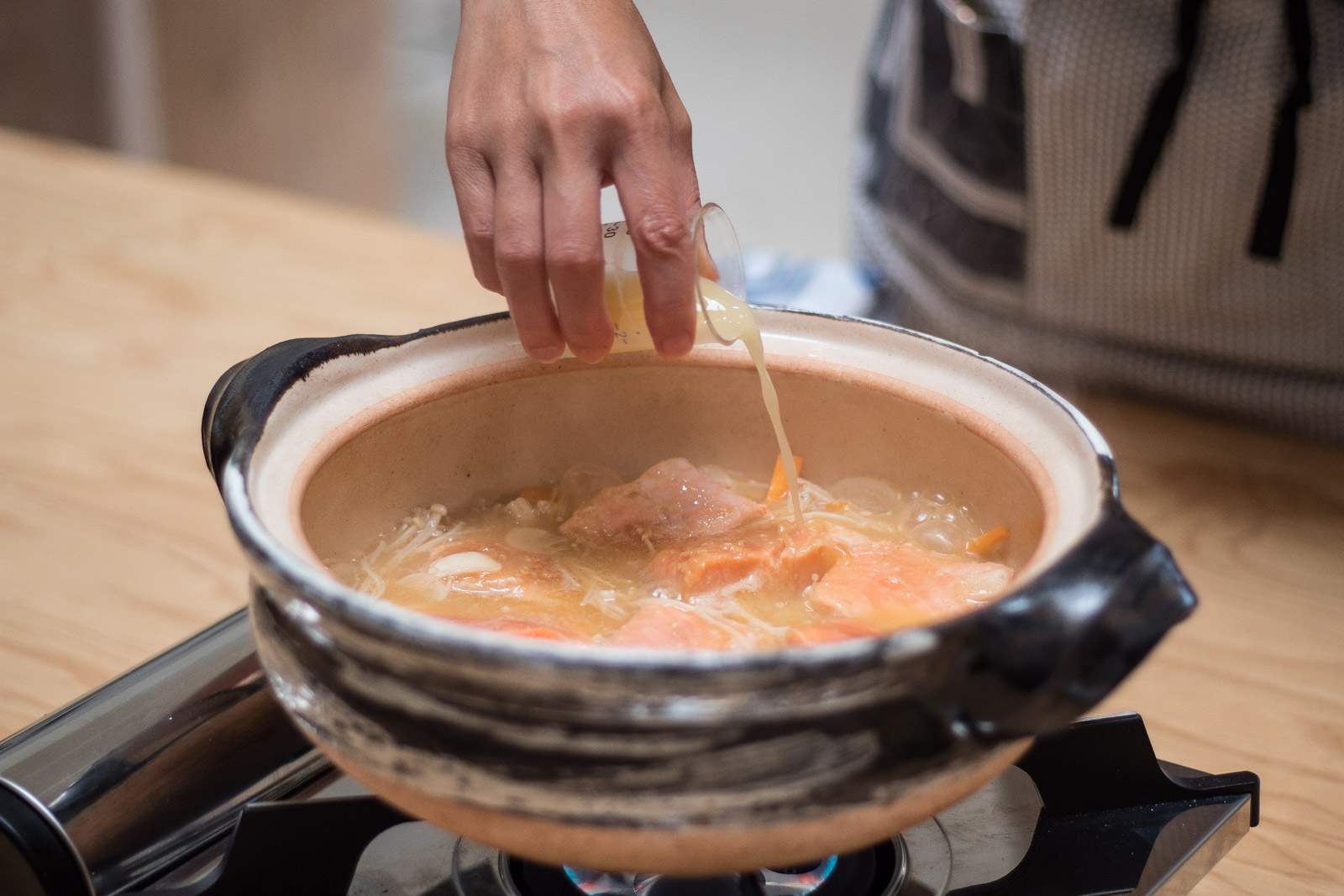 Salmon and Daikon in Garlic Butter Miso Sauce Happy Donabe Life