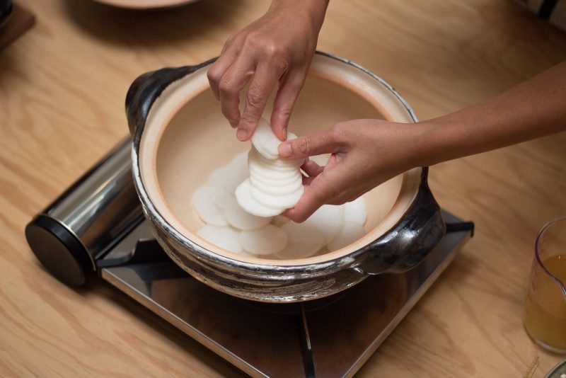 Salmon and Daikon in Garlic Butter Miso Sauce Happy Donabe Life