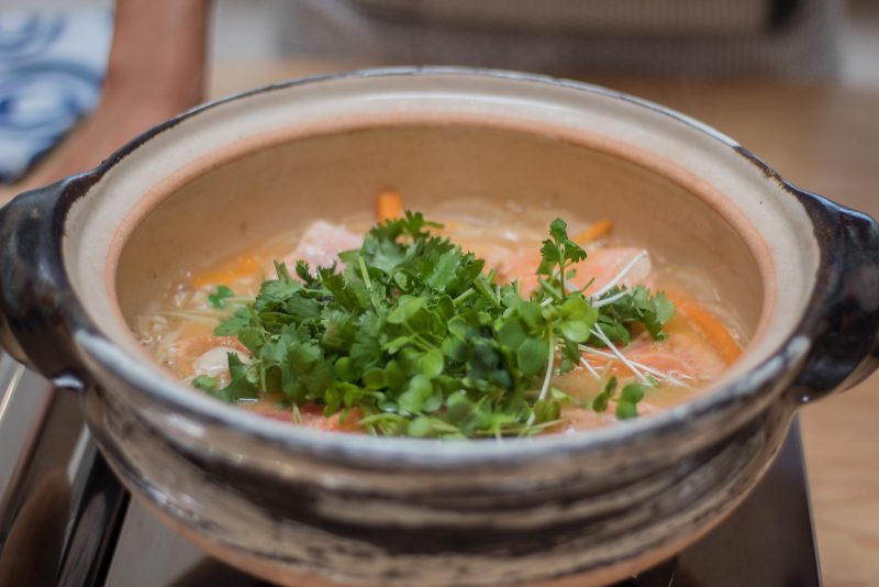 Salmon and Daikon in Garlic Butter Miso Sauce Happy Donabe Life