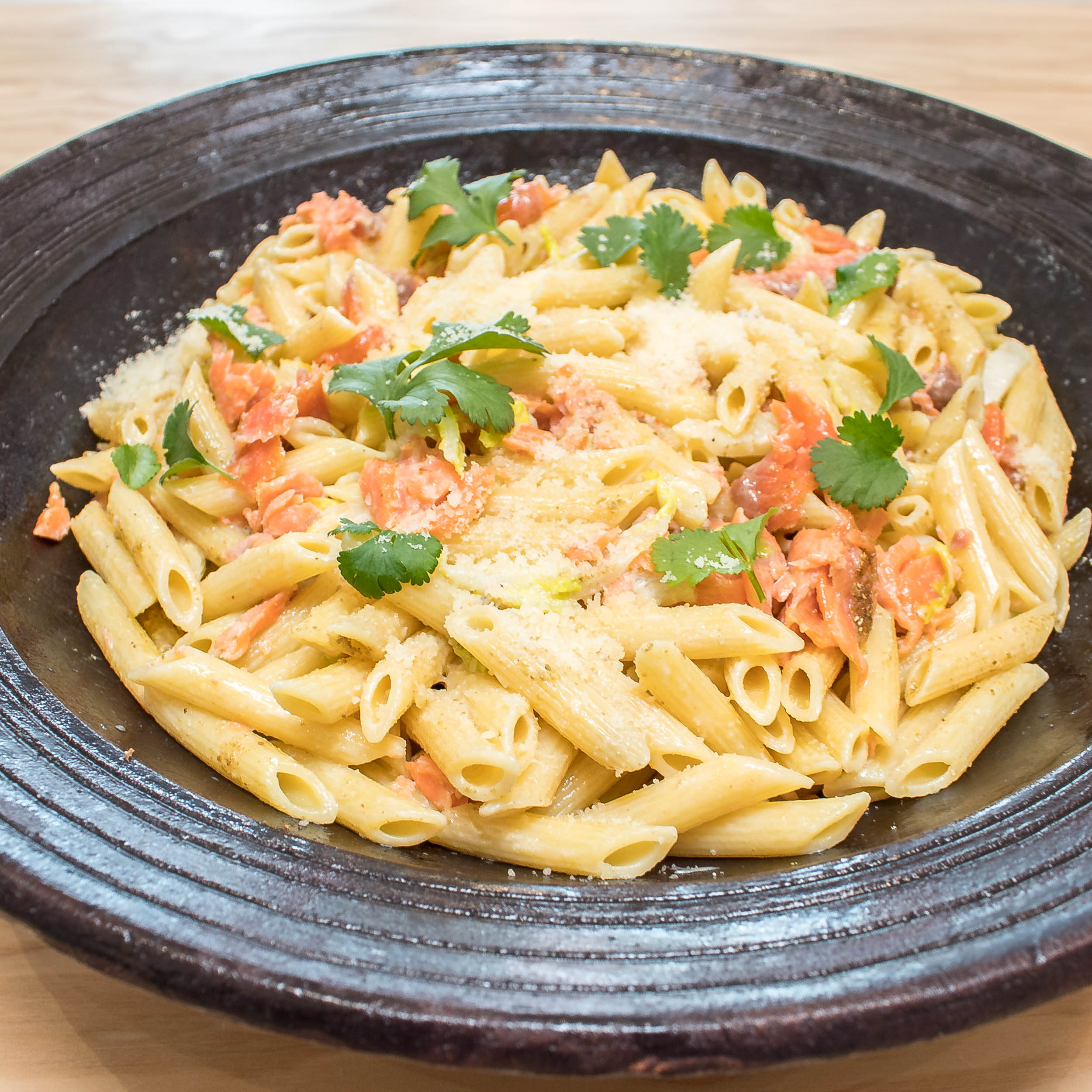 Penne with Smoked Tasmanian Ocean Trout in Yuzu Sansho Cream Sauce